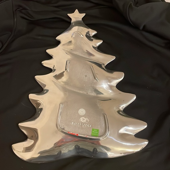 NWT Silver Christmas tree platter O/S - Picture 2 of 9